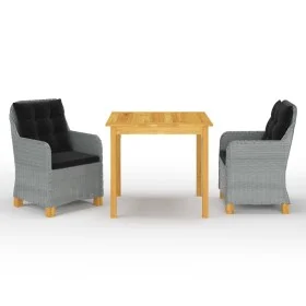 Juego de comedor para jardín de 3 piezas gris claro de vidaXL, Conjuntos de jardín - Ref: Foro24-3067756, Precio: 392,86 €, D...