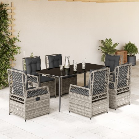 Set comedor jardín 7 pzas y cojines ratán sintético gris de , Conjuntos de jardín - Ref: Foro24-3262989, Precio: 716,96 €, De...
