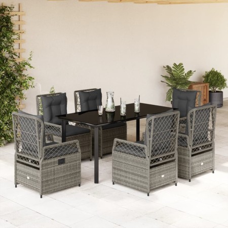 Set comedor jardín 7 pzas y cojines ratán sintético gris de , Conjuntos de jardín - Ref: Foro24-3262996, Precio: 703,63 €, De...