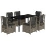 Set comedor jardín 7 pzas y cojines ratán sintético gris de , Conjuntos de jardín - Ref: Foro24-3262996, Precio: 703,63 €, De...