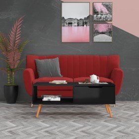 Mesa de centro madera ingeniería negro brillante 100x49,5x43 cm en Mesas de centro | Comprar online en Foru.es