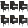 Juego de comedor de jardín de 7 piezas negro de vidaXL, Conjuntos de jardín - Ref: Foro24-3067863, Precio: 539,21 €, Descuent...
