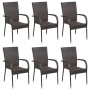 Juego de comedor para jardín 7 piezas marrón de vidaXL, Conjuntos de jardín - Ref: Foro24-3067786, Precio: 435,14 €, Descuent...