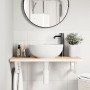 Estante de lavabo de pared de acero y madera maciza de roble de , Tocadores de baño - Ref: Foro24-3302330, Precio: 73,10 €, D...