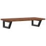 Estante de lavabo de pared de acero y madera maciza de roble de , Tocadores de baño - Ref: Foro24-3302347, Precio: 77,75 €, D...