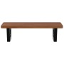Estante de lavabo de pared de acero y madera maciza de roble de , Tocadores de baño - Ref: Foro24-3302351, Precio: 78,23 €, D...