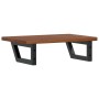 Estante de lavabo de pared de acero y madera maciza de roble de , Tocadores de baño - Ref: Foro24-3302351, Precio: 78,23 €, D...