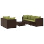 Set muebles de jardín 6 piezas y cojines ratán sintético marrón de , Conjuntos de jardín - Ref: Foro24-3308022, Precio: 396,0...