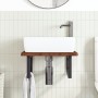 Estante de lavabo de pared de acero y madera maciza de roble de , Tocadores de baño - Ref: Foro24-3302401, Precio: 83,90 €, D...