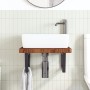 Estante de lavabo de pared de acero y madera maciza de roble de , Tocadores de baño - Ref: Foro24-3302415, Precio: 106,09 €, ...