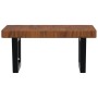 Estante de lavabo de pared de acero y madera maciza de roble de , Tocadores de baño - Ref: Foro24-3302415, Precio: 106,09 €, ...