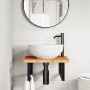 Estante de lavabo de pared de acero y madera maciza de roble de , Tocadores de baño - Ref: Foro24-3302393, Precio: 83,13 €, D...