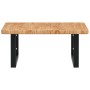 Estante de lavabo de pared de acero y madera maciza de roble de , Tocadores de baño - Ref: Foro24-3302393, Precio: 83,13 €, D...