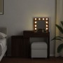 Tocador con luces LED marrón roble 115x37x110,5 cm de , Tocadores para dormitorios - Ref: Foro24-848233, Precio: 124,96 €, De...