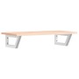 Estante de lavabo de pared de acero y madera maciza de roble de , Tocadores de baño - Ref: Foro24-3302546, Precio: 70,69 €, D...