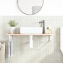 Estante de lavabo de pared de acero y madera maciza de roble de , Tocadores de baño - Ref: Foro24-3302550, Precio: 79,92 €, D...