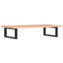 Estante de lavabo de pared de acero y madera maciza de roble de , Tocadores de baño - Ref: Foro24-3302565, Precio: 84,12 €, D...