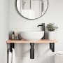 Estante de lavabo de pared de acero y madera maciza de roble de , Tocadores de baño - Ref: Foro24-3302565, Precio: 84,12 €, D...