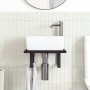 Estante de lavabo de pared de acero y madera maciza de roble de , Tocadores de baño - Ref: Foro24-3302573, Precio: 60,05 €, D...