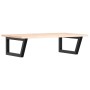 Estante de lavabo de pared de acero y madera maciza de roble de , Tocadores de baño - Ref: Foro24-3302599, Precio: 86,60 €, D...