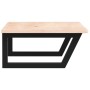 Estante de lavabo de pared de acero y madera maciza de roble de , Tocadores de baño - Ref: Foro24-3302599, Precio: 86,60 €, D...