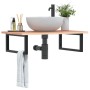Estante de lavabo de pared de acero y madera maciza de roble de , Tocadores de baño - Ref: Foro24-3302609, Precio: 101,30 €, ...