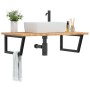 Estante de lavabo de pared de acero y madera maciza de roble de , Tocadores de baño - Ref: Foro24-3302483, Precio: 131,24 €, ...