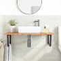 Estante de lavabo de pared de acero y madera maciza de roble de , Tocadores de baño - Ref: Foro24-3302483, Precio: 131,24 €, ...