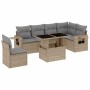 Set sofás de jardín 7 piezas y cojines ratán sintético beige en Conjuntos de jardín | Comprar online en Foru.es
