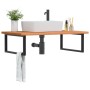Estante de lavabo de pared de acero y madera maciza de haya de , Tocadores de baño - Ref: Foro24-3302525, Precio: 134,81 €, D...