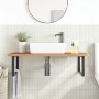 Estante de lavabo de pared de acero y madera maciza de haya de , Tocadores de baño - Ref: Foro24-3302525, Precio: 134,81 €, D...