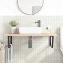 Estante de lavabo de pared de acero y madera maciza de haya de , Tocadores de baño - Ref: Foro24-3302519, Precio: 132,41 €, D...