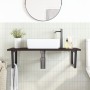 Estante de lavabo de pared de acero y madera maciza de roble de , Tocadores de baño - Ref: Foro24-3302663, Precio: 100,10 €, ...