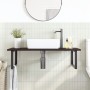 Estante de lavabo de pared de acero y madera maciza de roble de , Tocadores de baño - Ref: Foro24-3302661, Precio: 101,29 €, ...