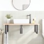 Estante de lavabo de pared de acero y madera maciza de roble de , Tocadores de baño - Ref: Foro24-3302637, Precio: 116,68 €, ...