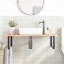 Estante de lavabo de pared de acero y madera maciza de roble de , Tocadores de baño - Ref: Foro24-3302649, Precio: 101,47 €, ...
