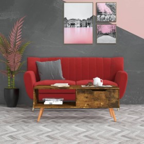 Mesa de centro madera ingeniería roble ahumado 100x49,5x43 cm en Mesas de centro | Comprar online en Foru.es