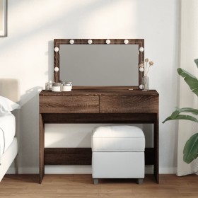 Tocador con luces LED marrón roble 100x40x120 cm de , Tocadores para dormitorios - Ref: Foro24-848212, Precio: 153,07 €, Desc...