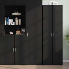 Aparador de madera de ingeniería negro 50x42,5x185 cm de , Aparadores - Ref: Foro24-3281414, Precio: 180,47 €, Descuento: %