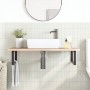 Estante de lavabo de pared de acero y madera maciza de roble de , Tocadores de baño - Ref: Foro24-3302385, Precio: 95,08 €, D...