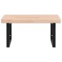 Estante de lavabo de pared de acero y madera maciza de roble de , Tocadores de baño - Ref: Foro24-3302469, Precio: 120,07 €, ...
