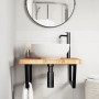 Estante de lavabo de pared de acero y madera maciza de roble de , Tocadores de baño - Ref: Foro24-3302495, Precio: 140,30 €, ...