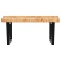 Estante de lavabo de pared de acero y madera maciza de roble de , Tocadores de baño - Ref: Foro24-3302495, Precio: 140,30 €, ...