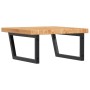 Estante de lavabo de pared de acero y madera maciza de roble de , Tocadores de baño - Ref: Foro24-3302495, Precio: 140,30 €, ...