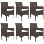 Juego de comedor de jardín de 7 piezas marrón de vidaXL, Conjuntos de jardín - Ref: Foro24-3067768, Precio: 534,23 €, Descuen...