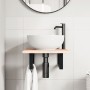 Estante de lavabo de pared de acero y madera maciza de roble de , Tocadores de baño - Ref: Foro24-3302533, Precio: 58,59 €, D...