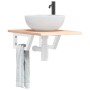 Estante de lavabo de pared de acero y madera maciza de roble de , Tocadores de baño - Ref: Foro24-3302538, Precio: 63,73 €, D...