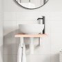 Estante de lavabo de pared de acero y madera maciza de roble de , Tocadores de baño - Ref: Foro24-3302538, Precio: 63,73 €, D...