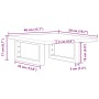 Estante de lavabo de pared de acero y madera maciza de roble de , Tocadores de baño - Ref: Foro24-3302552, Precio: 76,76 €, D...