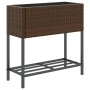 Jardinera con estante ratán sintético marrón de , Maceteros y jardineras - Ref: Foro24-366388, Precio: 65,59 €, Descuento: %
